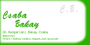 csaba bakay business card